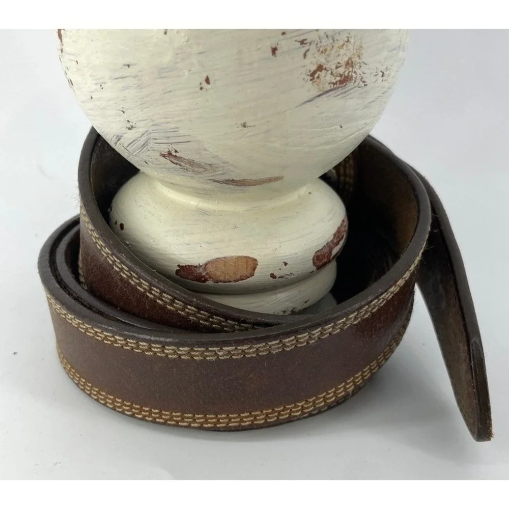 Wrangler Brown Leather Belt Men 44‎ Western 1.5